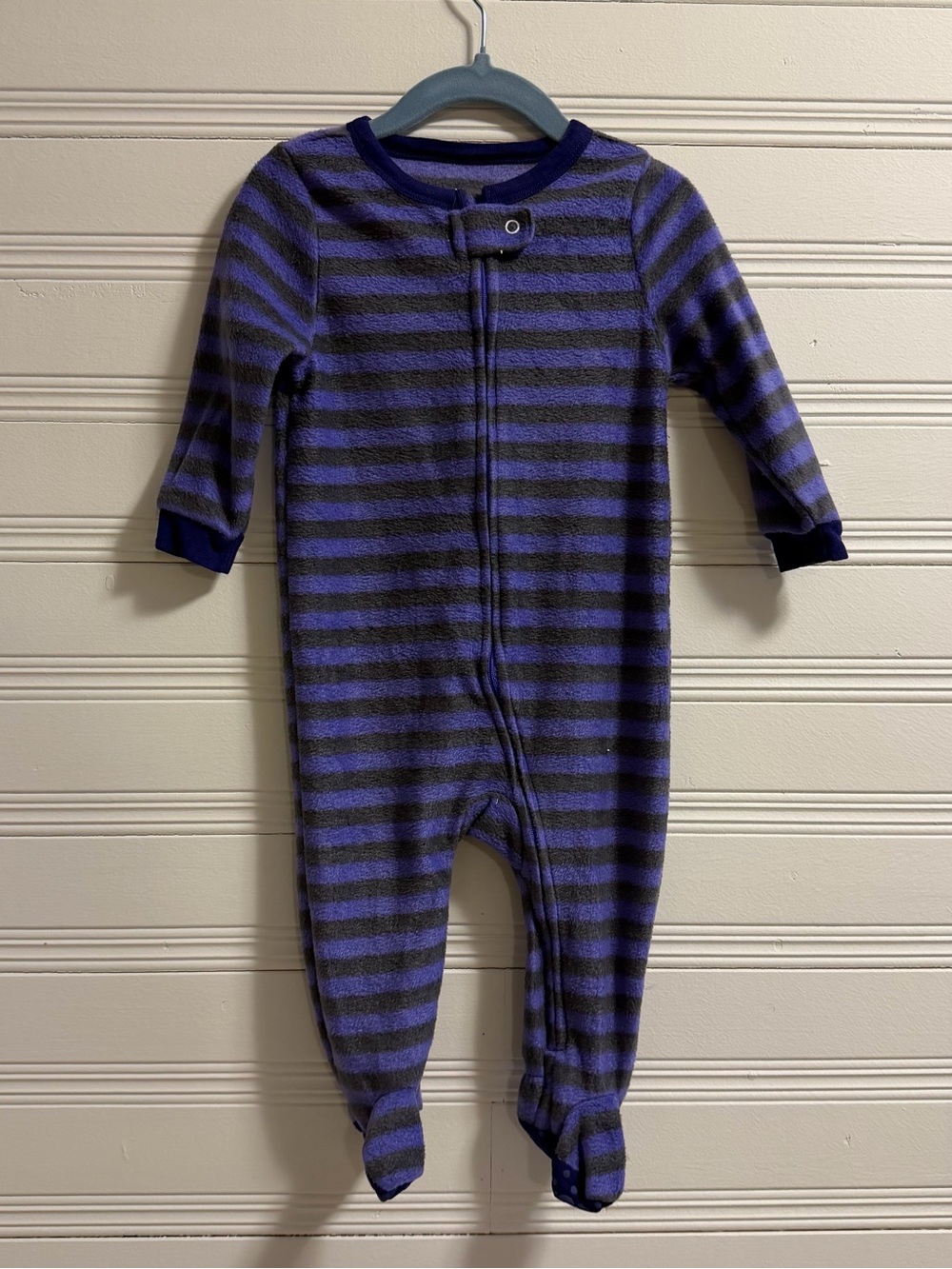 Leveret Baby Fleece Sleeper 12-18 Months Purple Stripe Footed Pajamas